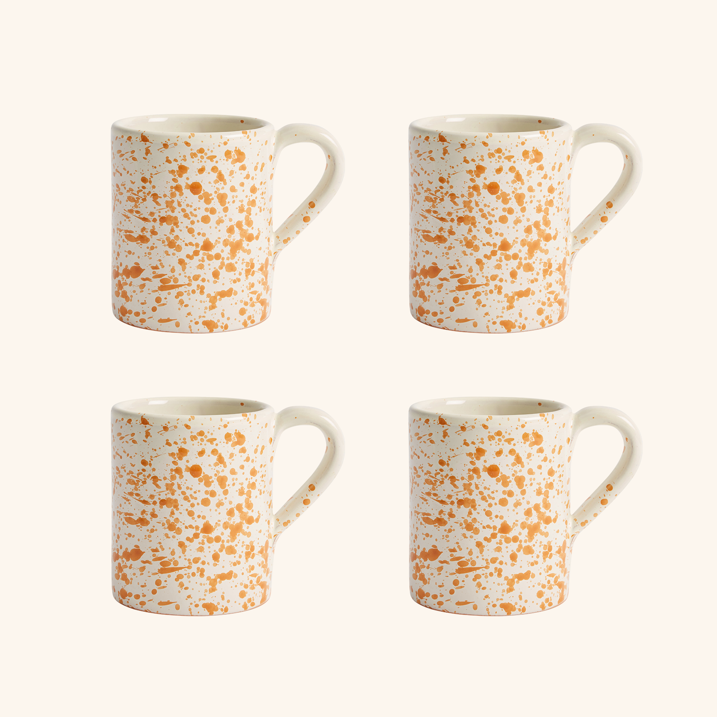 Burnt Orange Coffee Mug Set - 4 Pieces