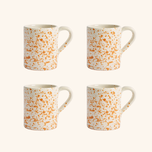 Burnt Orange Coffee Mug Set - 4 Pieces