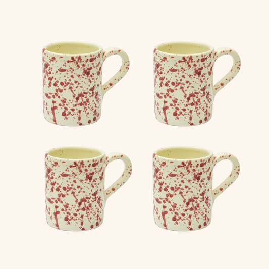 Cranberry Coffee Mug Set - 4 Pieces